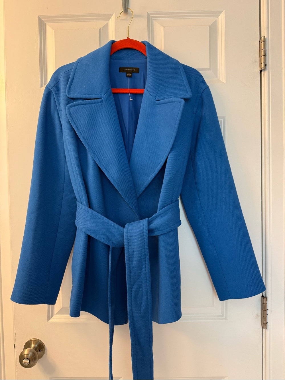 Ann Taylor NWOT Blue Wrap Belted Jacket
